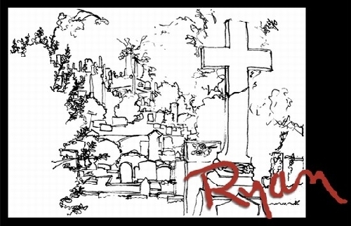 Hollywood Cemetery I by Ryan Bozis Ink ~ 20 x 28 Hollywood Cemetery I by Ryan Bozis Ink ~ 20 x 28