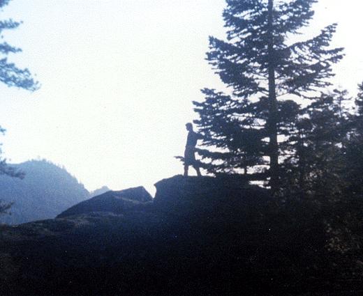 silhouette of scott in the sierras